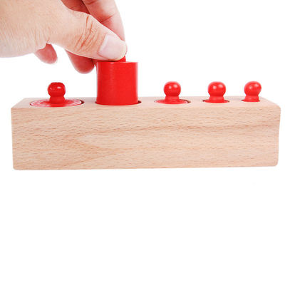 3cm感覚的なシリンダー ソケットのMontessoriのKnobbedシリンダ ブロックの幼稚園