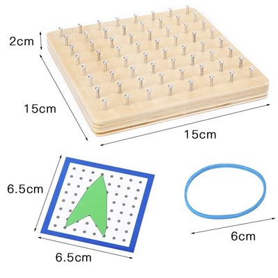 タイの釘16.5cmの木の学習のおもちゃのMontessoriの教育用具