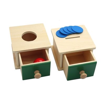 12cm感覚的な木のMontessoriの赤ん坊はMontessoriの引出しの箱によって着色されるブナの森をもてあそぶ