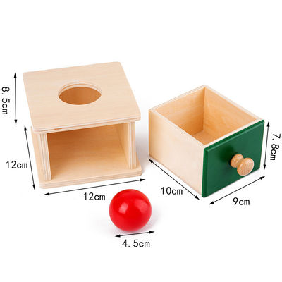 12cm感覚的な木のMontessoriの赤ん坊はMontessoriの引出しの箱によって着色されるブナの森をもてあそぶ