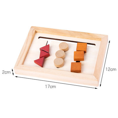2cm木のMontessoriの赤ん坊のおもちゃの数学の幾何学的な就学前の学習のゲーム
