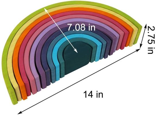 3D 2.75inの積み重ねの虹の木の虹のスタッカー12部分