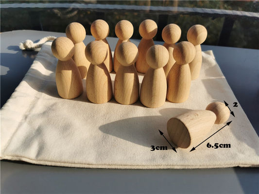 種類のPegdollの木の虹のスタッカーの木の記憶棒のゲーム