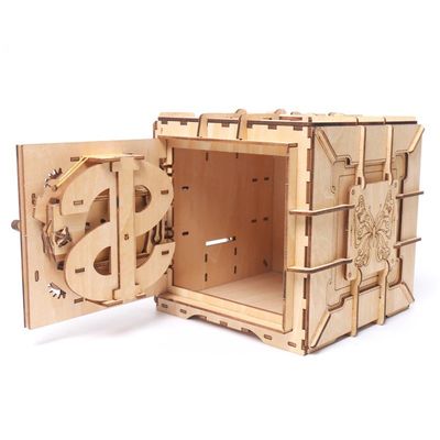 INSの北欧の木のブロックの困惑は3d機械木の困惑箱をもてあそぶ
