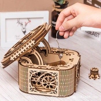 ギフト23.5cmの機械木のブロックの困惑は小さい木の宝石箱をもてあそぶ