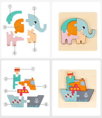 赤ん坊0.9cmのバランスの森林木のブロックの困惑は木動物のジグソー パズルをもてあそぶ