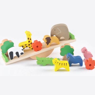 16CMのかわいい教育木のブロックのおもちゃの木のブロック セット