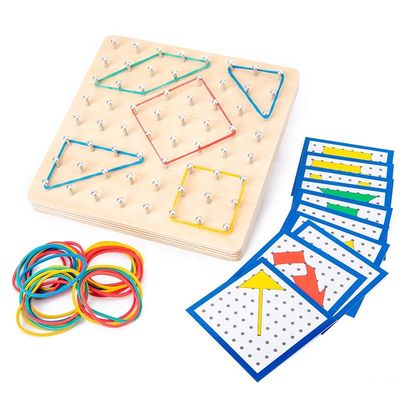 子供15cmのタイの釘の木の数学のおもちゃの数学の木のブロックのMontessoriの写実的な板