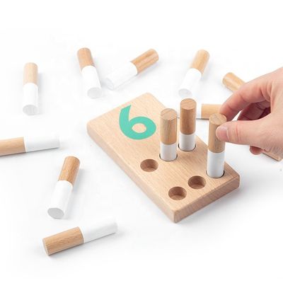 デジタル8cmジグソーパズル木数ブロックのおもちゃの赤ん坊の教育おもちゃ
