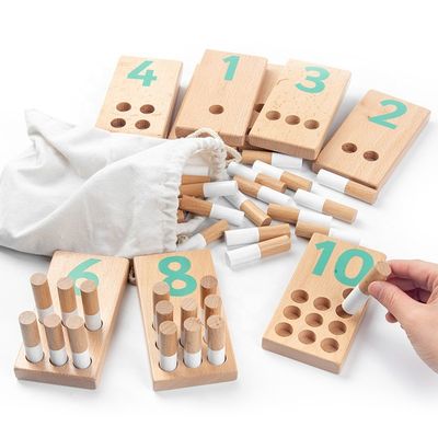 デジタル8cmジグソーパズル木数ブロックのおもちゃの赤ん坊の教育おもちゃ