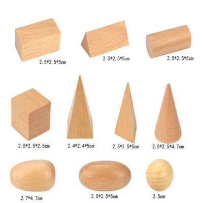 5cmの木の数学のおもちゃの幾何学的な木のブロックを数える3D