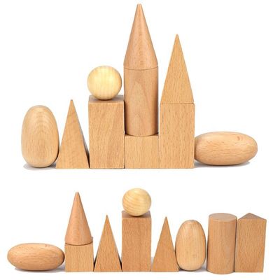 5cmの木の数学のおもちゃの幾何学的な木のブロックを数える3D
