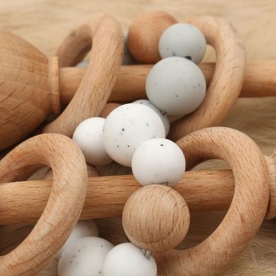 ウサギ5.12inのブナの森のTeetherの自然な木のバニーTeether