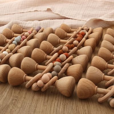 ウサギ5.12inのブナの森のTeetherの自然な木のバニーTeether