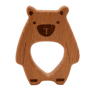 ネックレスの吊り下げ式の木の歯が生えるおもちゃISO9001木動物のTeether