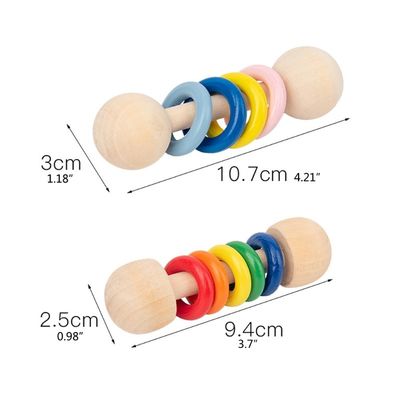 体育館の齧歯動物10.7cmの木のラッセル音 リングMontessori木のTeethersの金庫