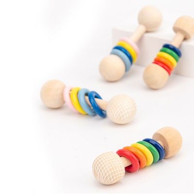 体育館の齧歯動物10.7cmの木のラッセル音 リングMontessori木のTeethersの金庫