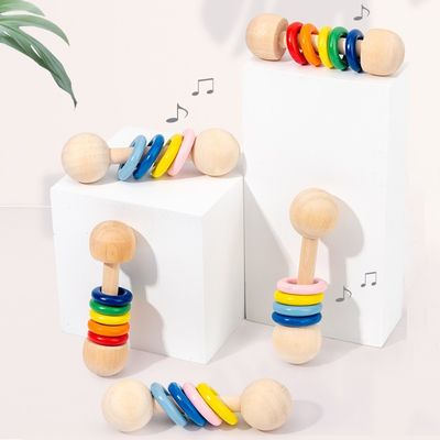 体育館の齧歯動物10.7cmの木のラッセル音 リングMontessori木のTeethersの金庫