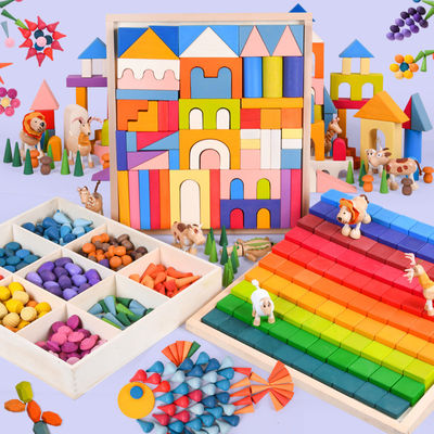 幼児のためのMontessori 2.5cmの自然な木のブロック