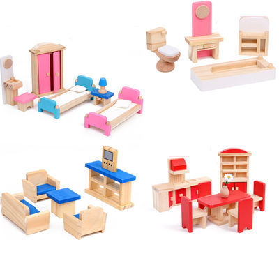 古典的な26CM木の人形の家の家具のDiyのミニチュアおもちゃの家の付属品