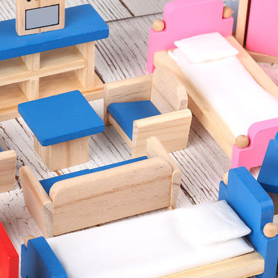 古典的な26CM木の人形の家の家具のDiyのミニチュアおもちゃの家の付属品