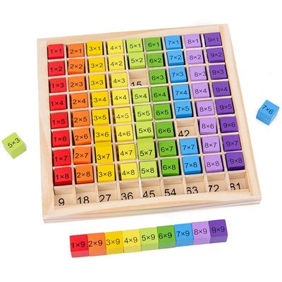 Montessori 0.59in 99の数おもちゃを数える木の数学のおもちゃのテーブルのそろばん