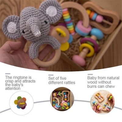 ラッセル音のSoother 11.6cmの木の歯が生えるおもちゃの木のラッセル音のTeetherの食品等級