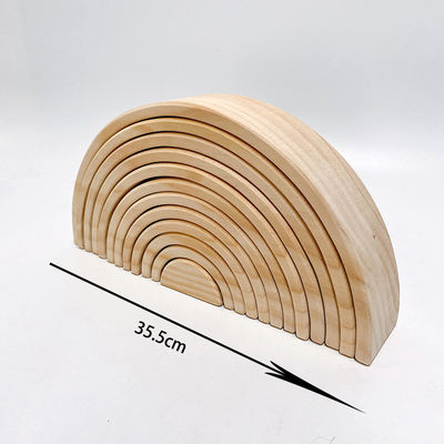 虹35.5cmは木のブロックの大きい赤ん坊を着色した