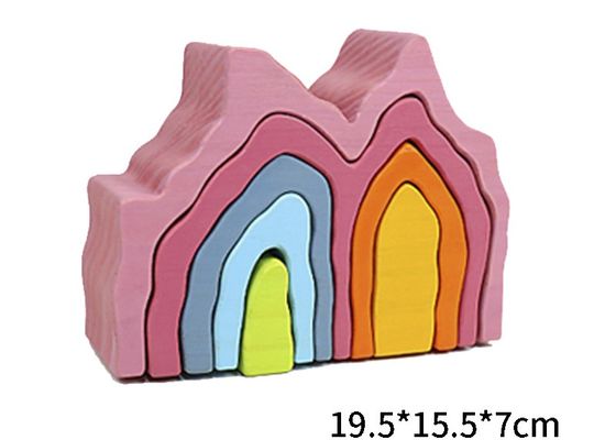 DIYは11.5cmのブロックが積み重ねられたバランスを置いた木のブロックのおもちゃMontessoriを組み立てた