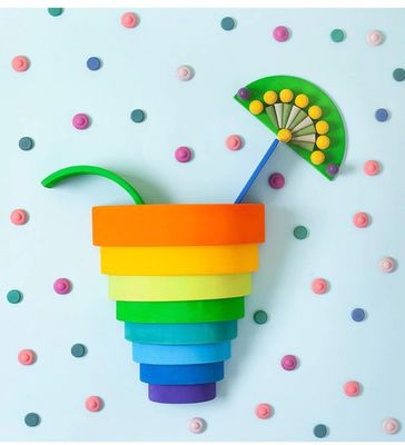 6pcs虹のスタッカーのMontessoriの教育木のおもちゃ