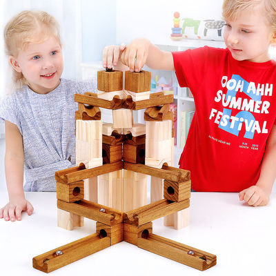 OEMの子供の教育木の大理石トラックISO9001をブロック