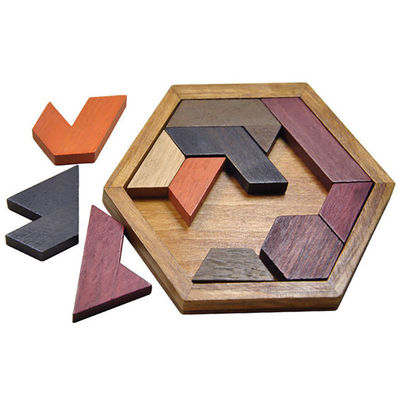 子供のMontessoriの六角形の木のジグソー パズル