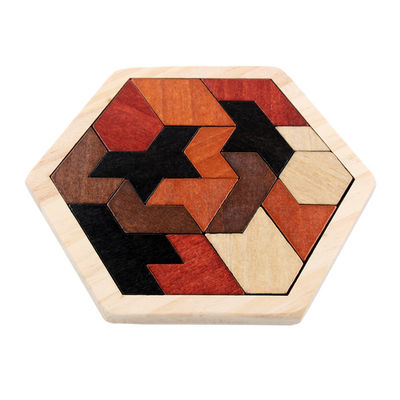 子供のMontessoriの六角形の木のジグソー パズル