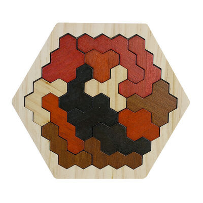子供のMontessoriの六角形の木のジグソー パズル