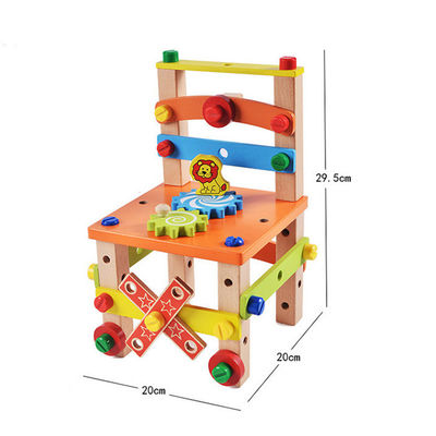 Montessoriの基づく水の木の子供の椅子のおもちゃ塗られる