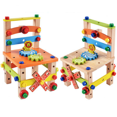 Montessoriの基づく水の木の子供の椅子のおもちゃ塗られる