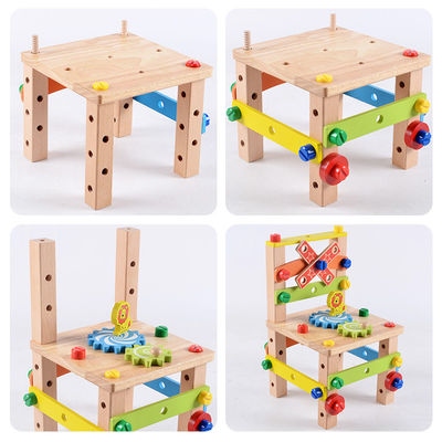 Montessoriの基づく水の木の子供の椅子のおもちゃ塗られる