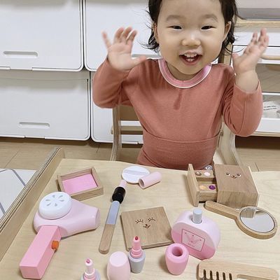 ISO9001子供の携帯用Montessoriの木の化粧品のおもちゃセット
