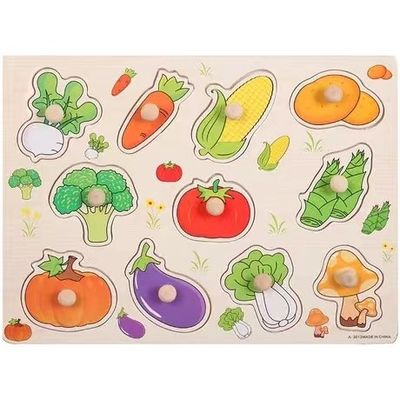 幼児教育のための手の把握3D Montessoriの木のジグソー パズル
