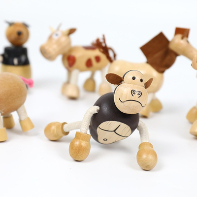 木のシミュレーションの小さい動物のブロックの森林家畜の人形の幼児期のブロック