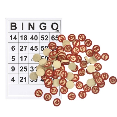 型の40枚のビンゴ数カードDIYが付いている木のチェスのビンゴのゲーム