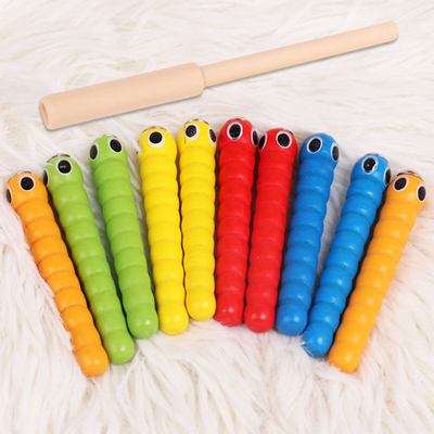 木の虫のつかまえるゲーム5は1木のおもちゃの付属品のMontessoriの教育おもちゃを徐々に引出す