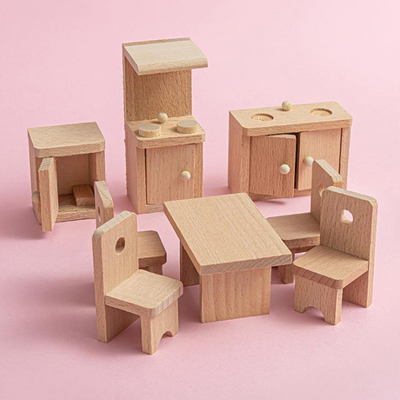 子供のギフトの教育のための木のおもちゃの家の食堂テーブルの家具