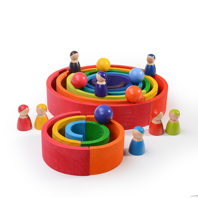DIY 3Dの木のおもちゃの虹の子供の子供のための大型をブロック