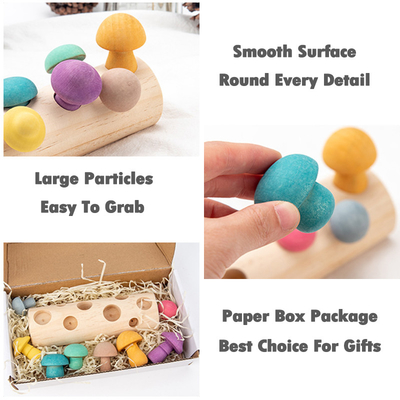 おもちゃの虹のブロックDIY 3Dを選んでいる子供の木のきのこ