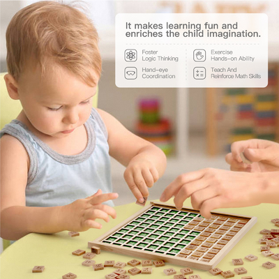 教育Montessori 	就学前のカウント数のための木の数学のおもちゃ