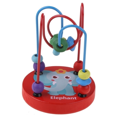子供の木の円のためのMontessoriの木のおもちゃは教育木が赤ん坊のおもちゃを困惑させるワイヤー当惑のジェット コースターに玉を付ける