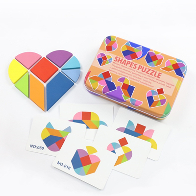 3D木パターン動物のジグソー パズルの多彩なタングラムのおもちゃはゲームのおもちゃの子供を分類するMontessoriの早い教育をからかう