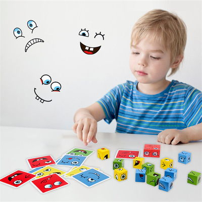 新しいMontessoriの表現の困惑の表面変更の立方体の子供のための教育マッチのおもちゃを学んでいるおもちゃの子供をブロック