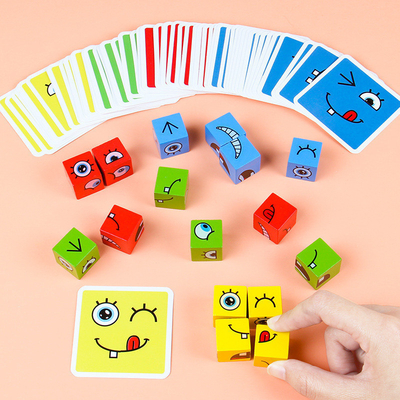 新しいMontessoriの表現の困惑の表面変更の立方体の子供のための教育マッチのおもちゃを学んでいるおもちゃの子供をブロック